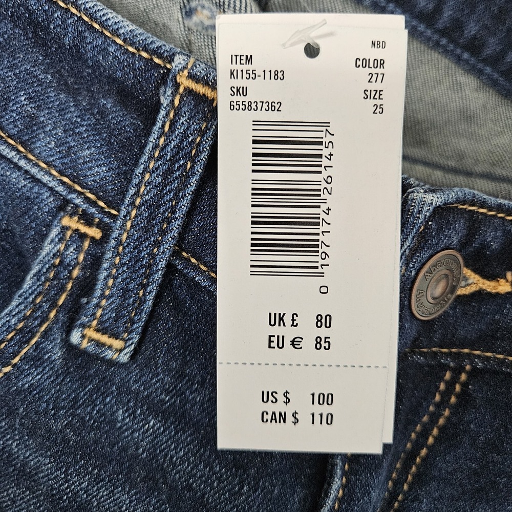 NWT Abercrombie &‎ Fitch Jeans Women's 0R (26x27) Blue The Skinny Distressed - Picture 3 of 11